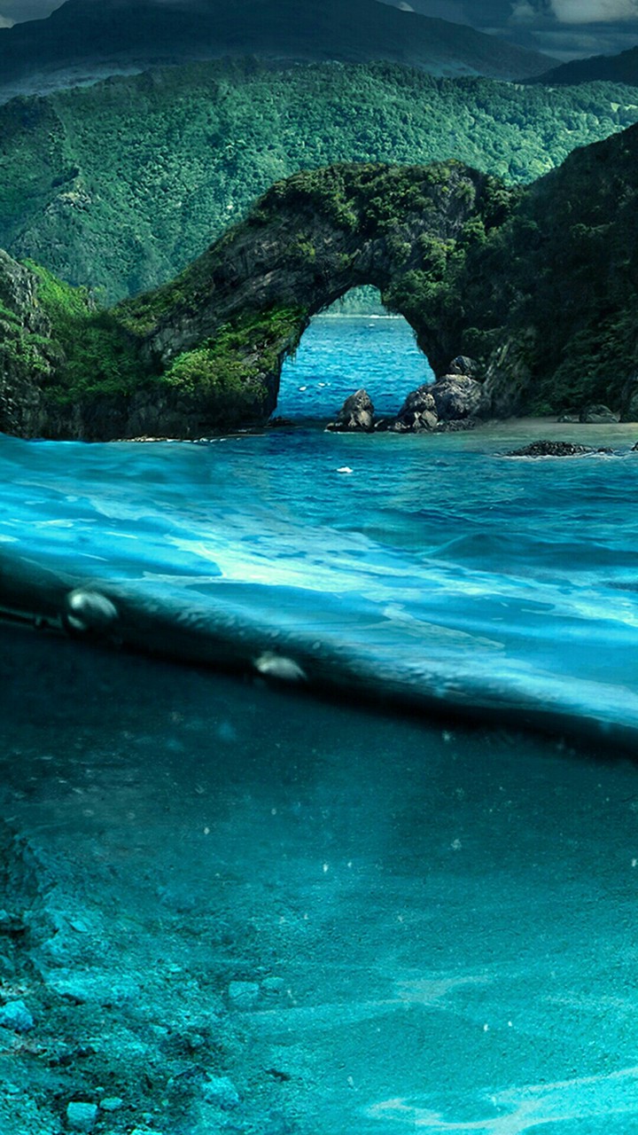 under the water