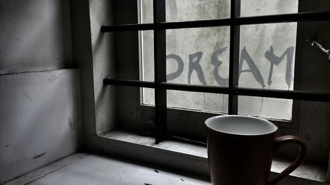 through the window