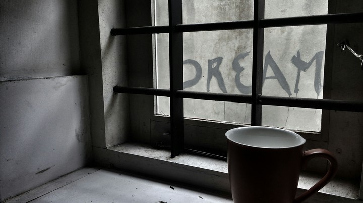 through the window