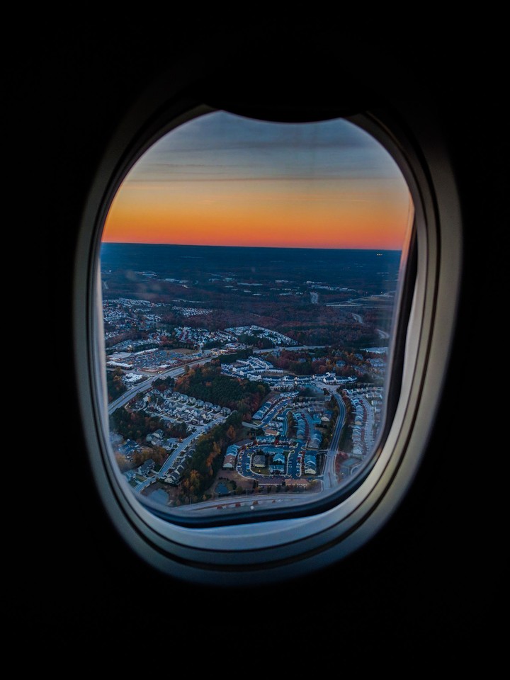 Sunset From An Airplane Window