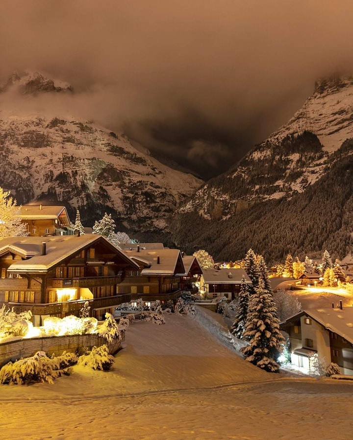 Swiss Alps at night