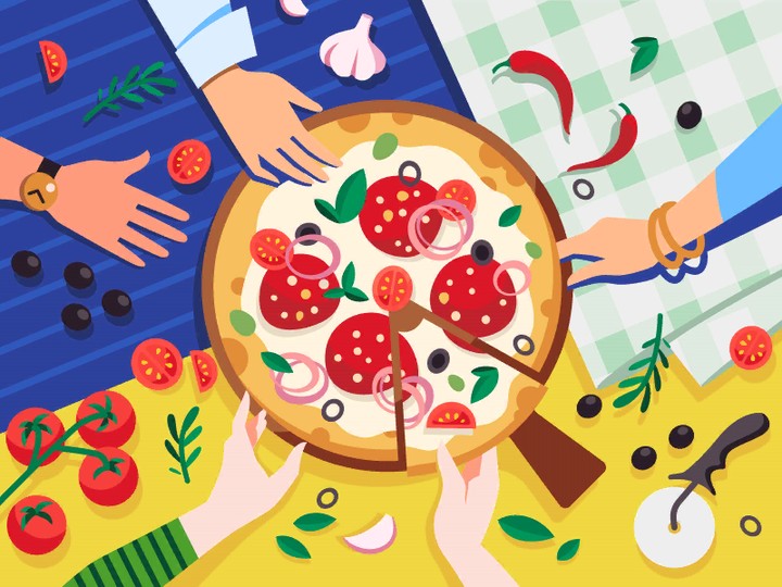 pizza is sharing