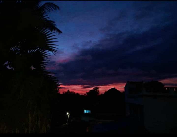 Everything is  dark during sunset