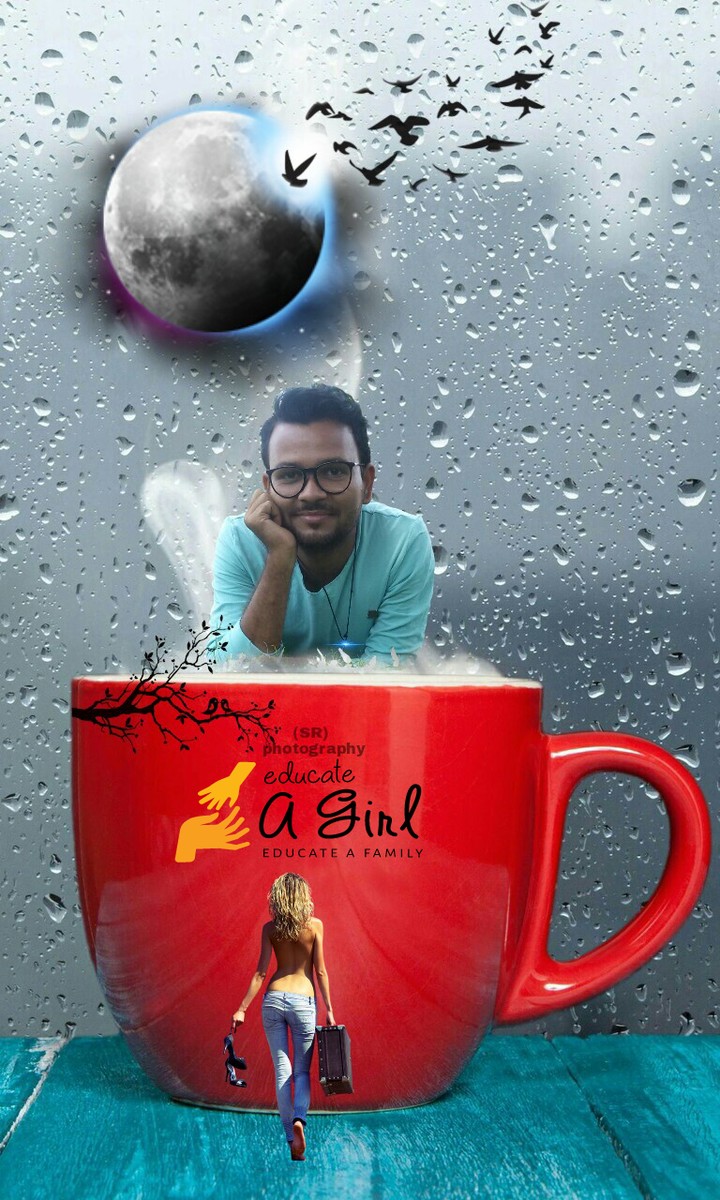 cool rain with hot coffee