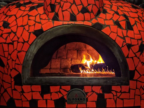 Wood Fire for making Pizza.
