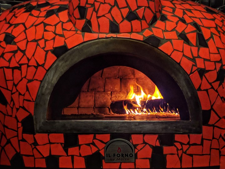 Wood Fire for making Pizza.