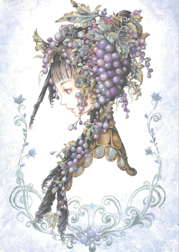 Hairstyle with grapes