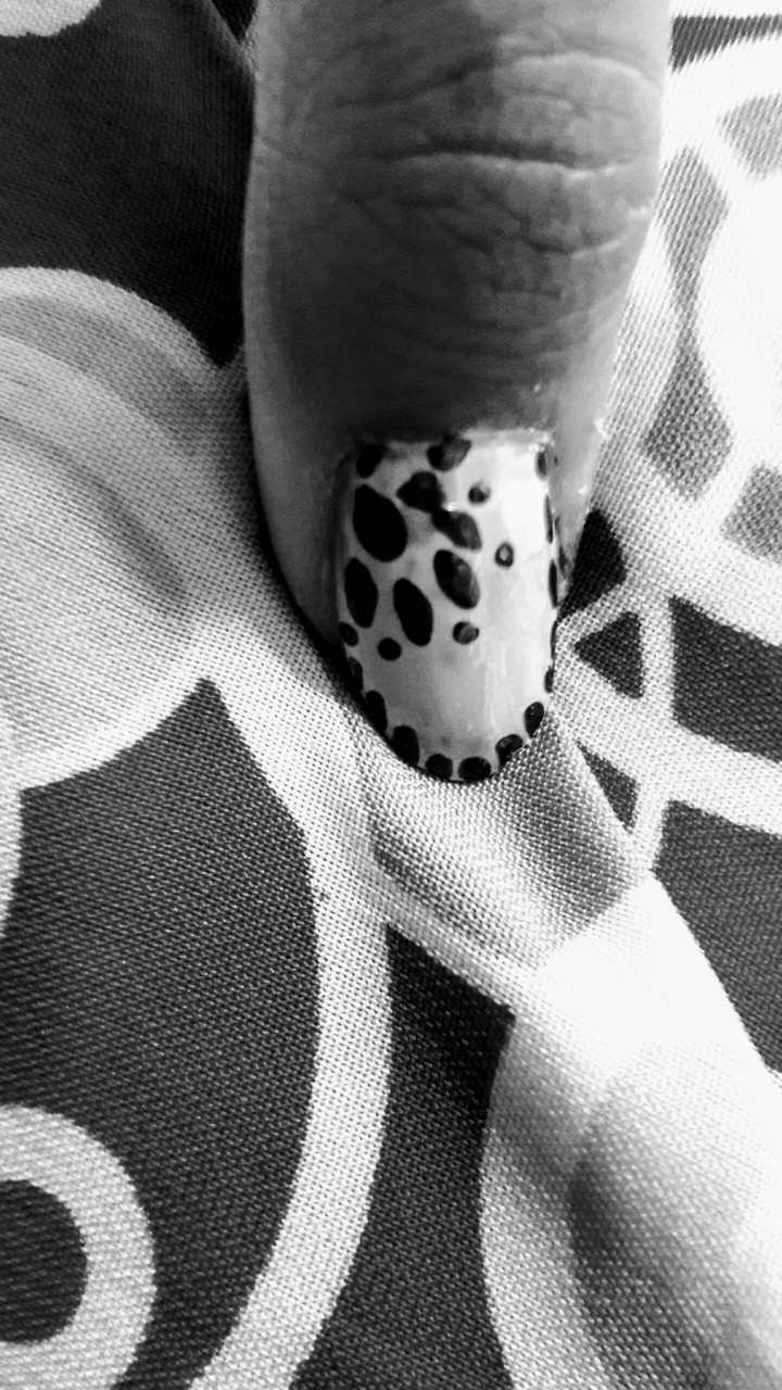 white and black nail
