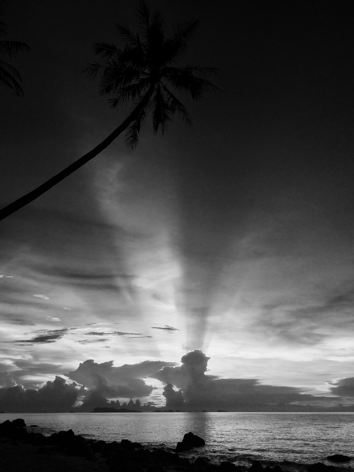 Black & white sunset on Koh Samui