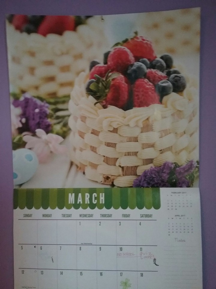 my March calendar