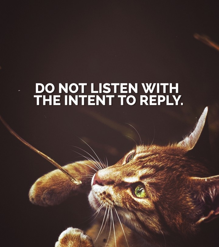 Do not listen with the intent to reply.