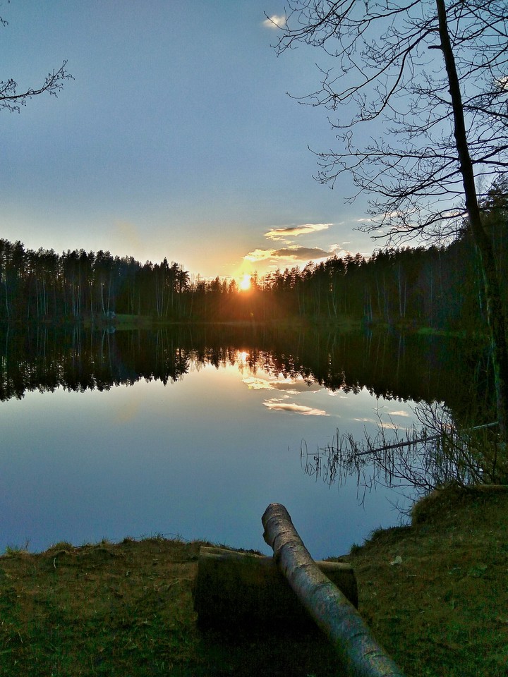 sunset on the lake