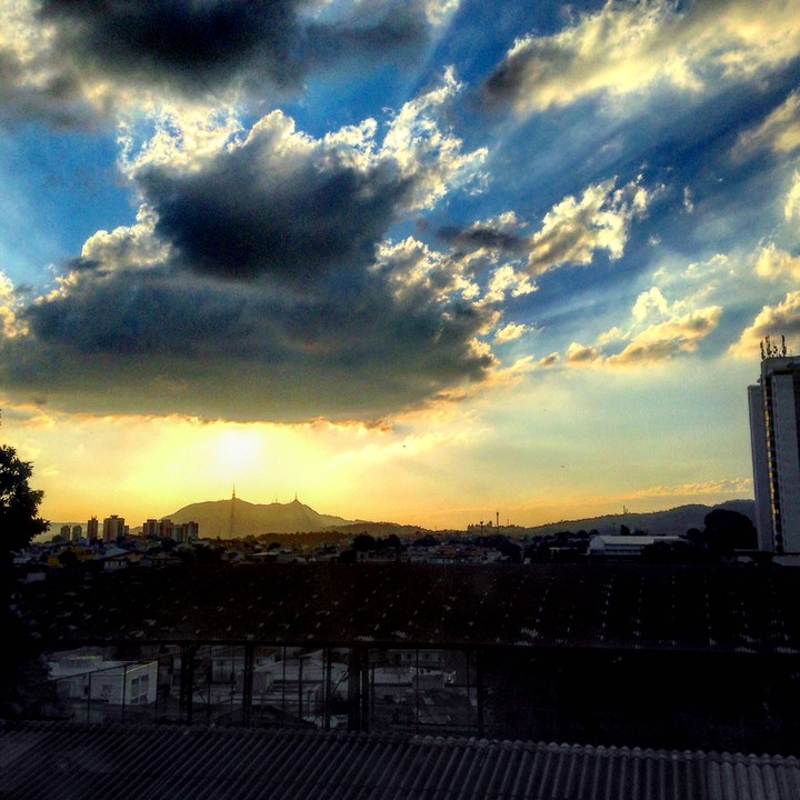 Sunset from a school