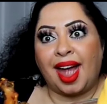 girl eating in a weird way