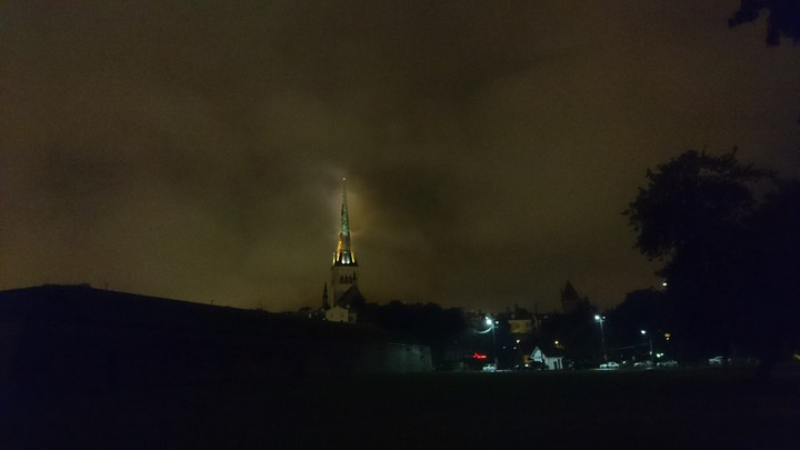 Church in fog