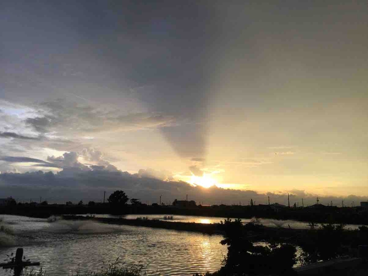 The sunset in front of home