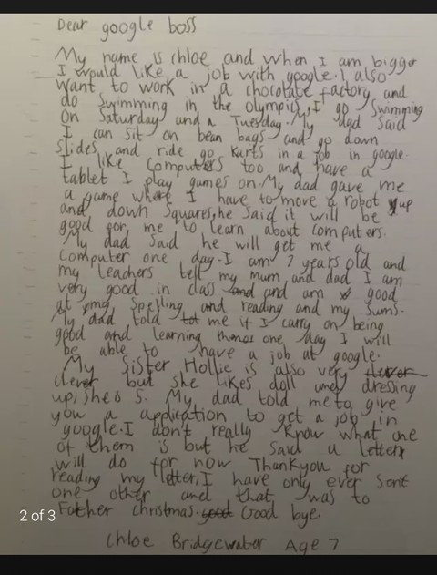 Letter to CEO Google