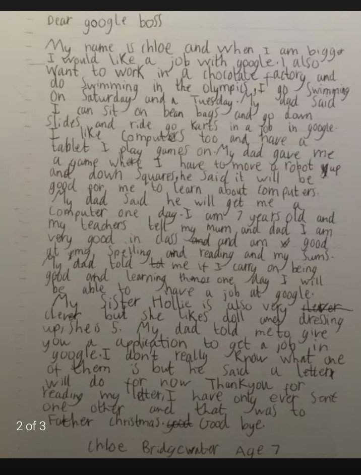 Letter to CEO Google