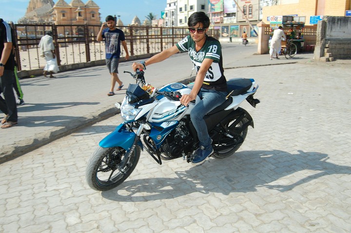Boy with new bike