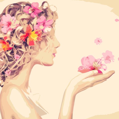 flower, hairstyle Hintergrundbilder