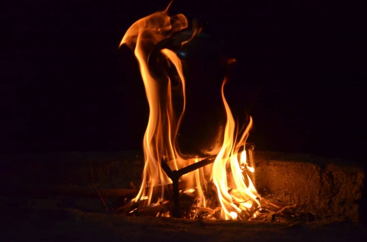 fire in dark