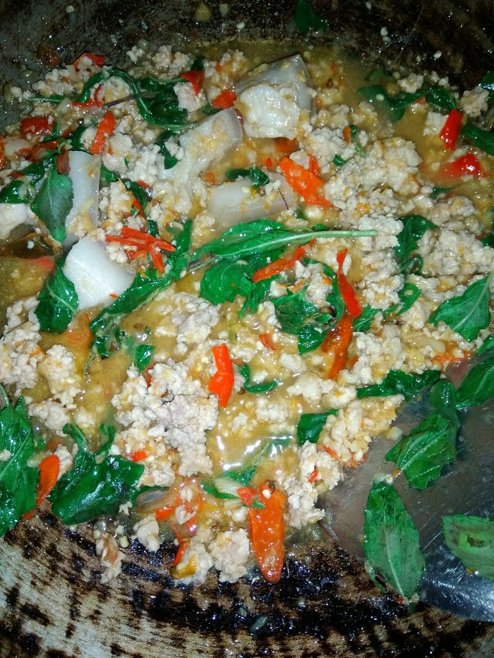 stir-fried pork with basil leaves#Thailand