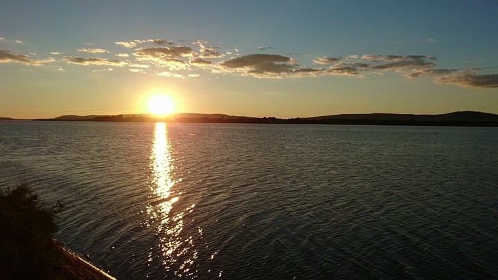 couché de soleil sur les étangs
