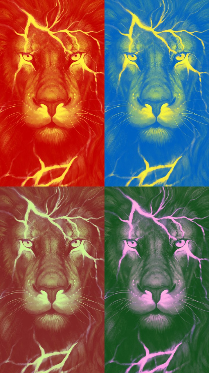 Löwe in verschieden Farben