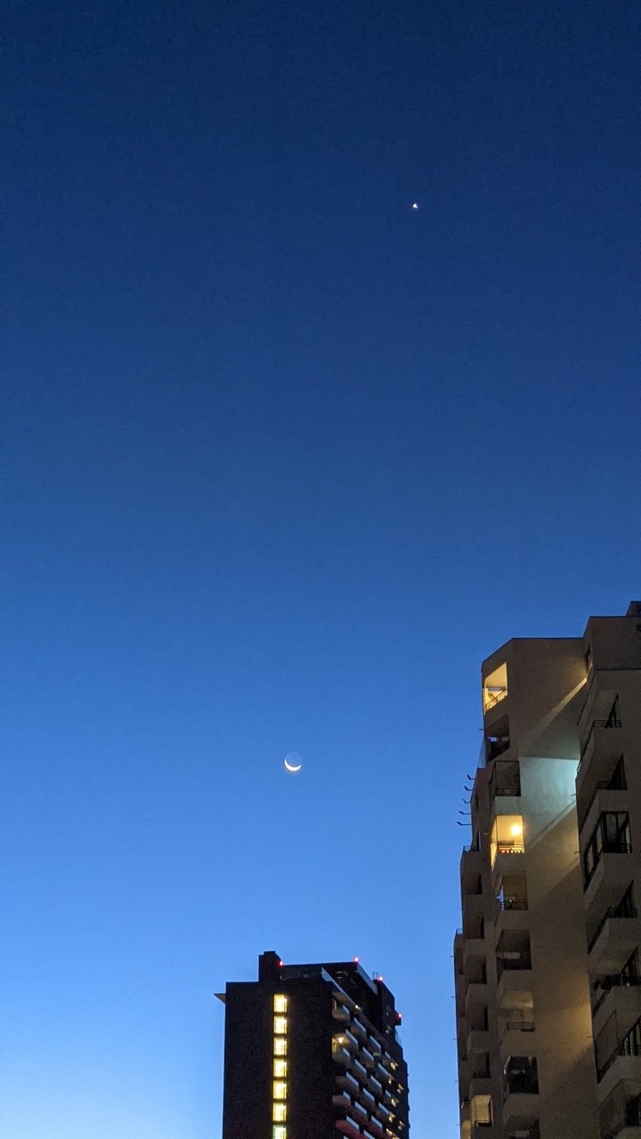 cielo con luna y estrella