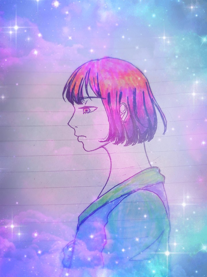 drew with highlighters