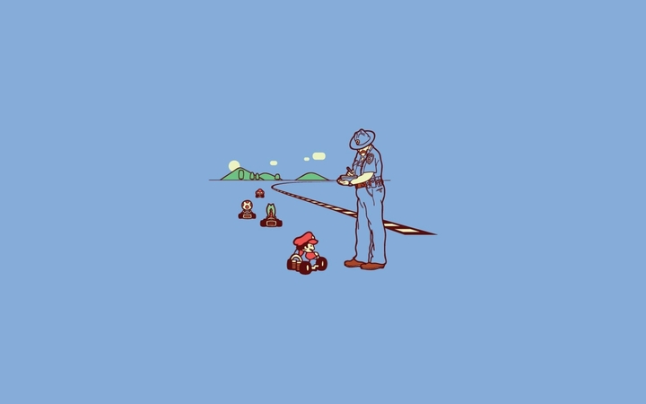 Creative Funny Mario Cart Illustration