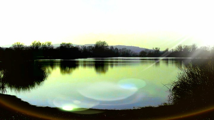beautiful lake at dawn