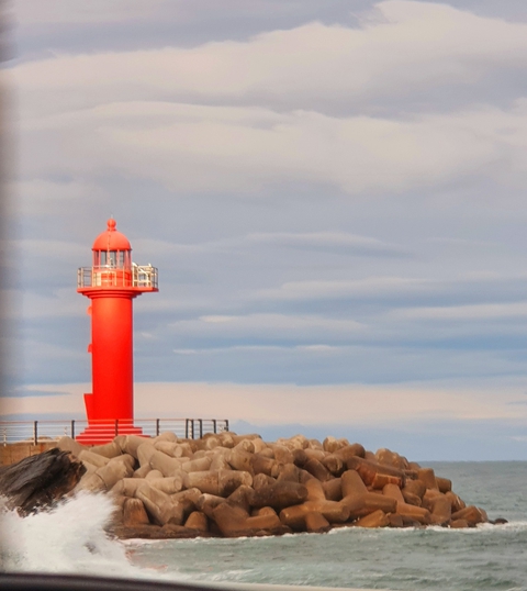 Red lighthouse.