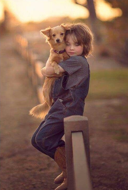 A girl and her dog