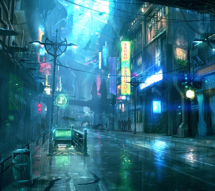 street rain