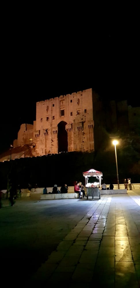 Aleppo citadel  at night