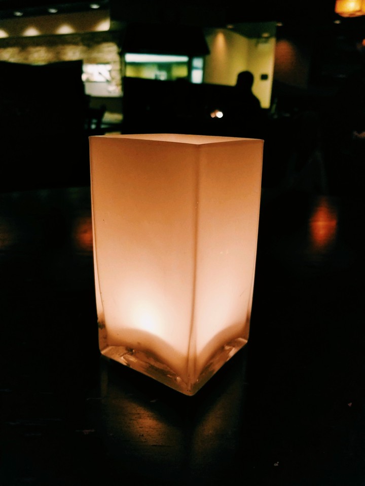 Candle in a restaurant