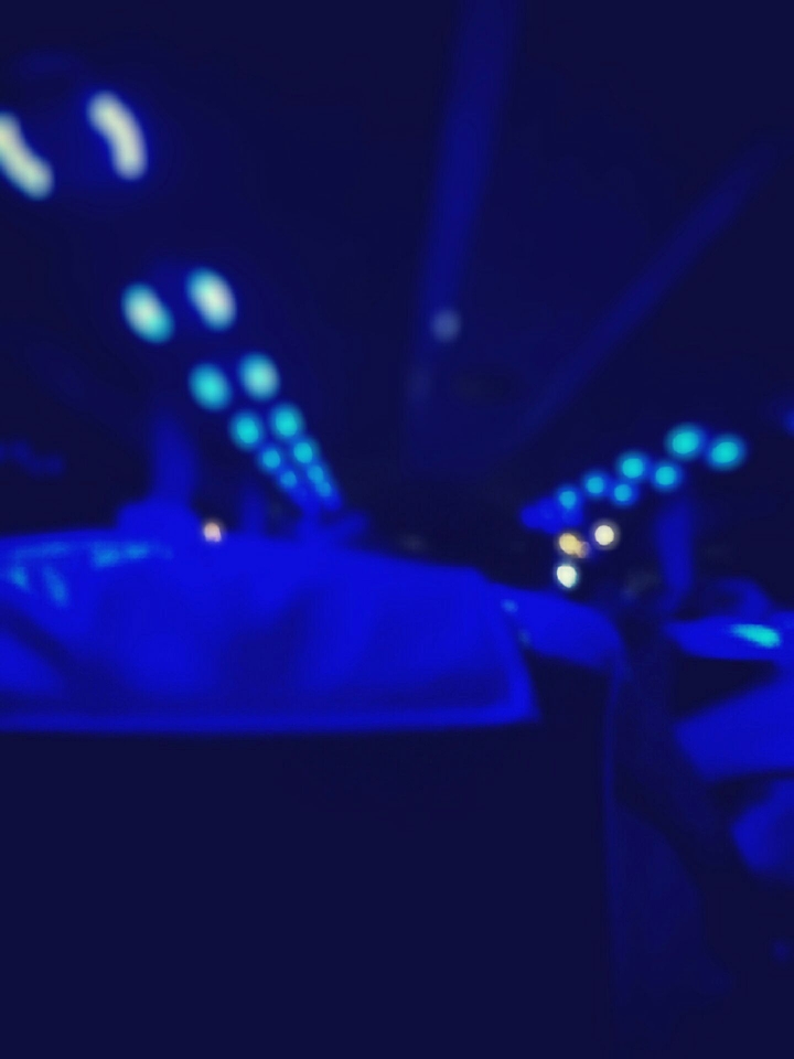 bus in blue