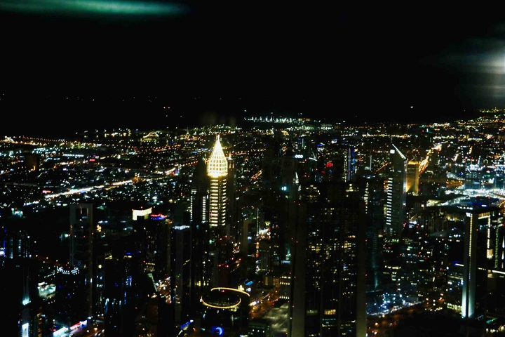 night view from Burj Khalifa