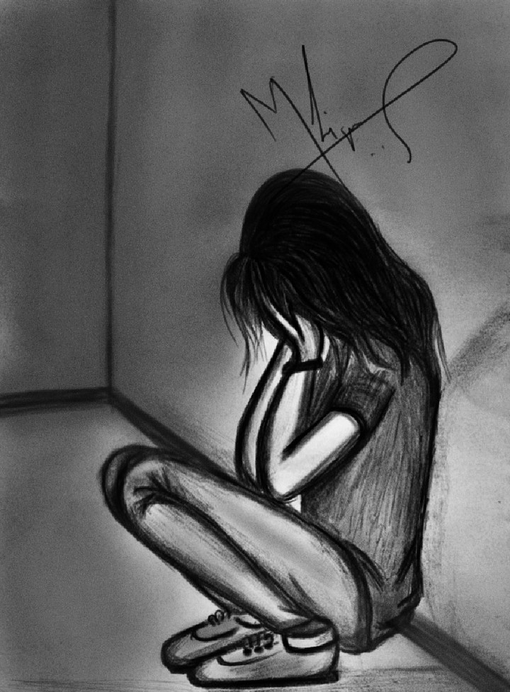 sketch sad love