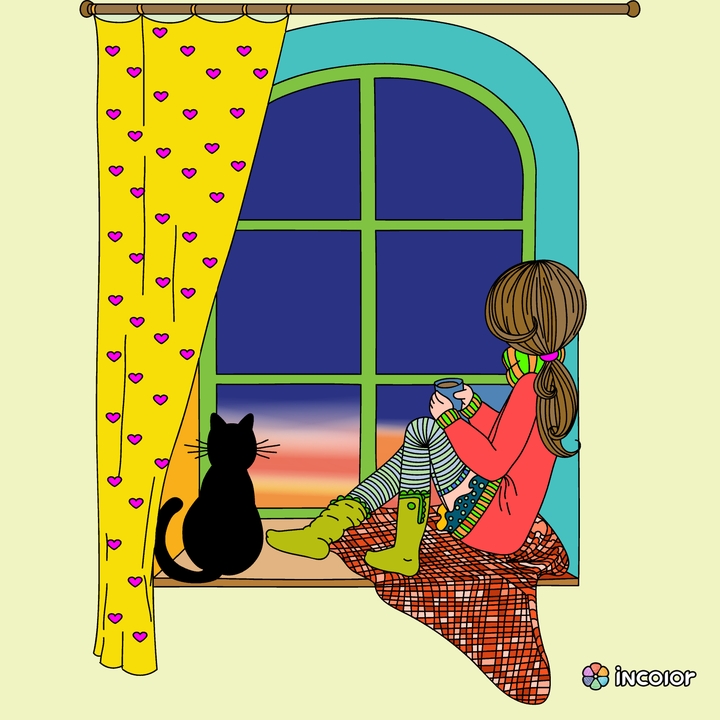 cat and girl
