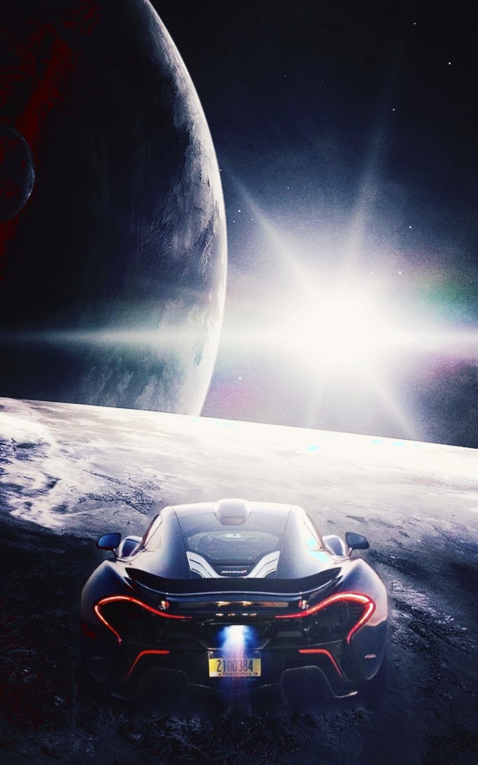 car and moon