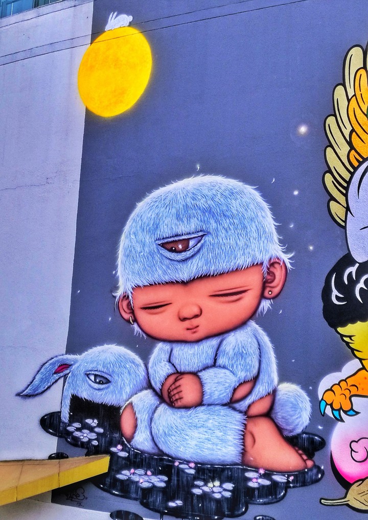 cute furry street art in Thailand.