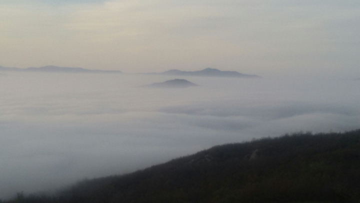 Mountain inside The fog