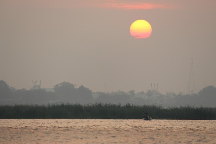 Sunrise at River Krishna #Vijayawada #canon700d #nature