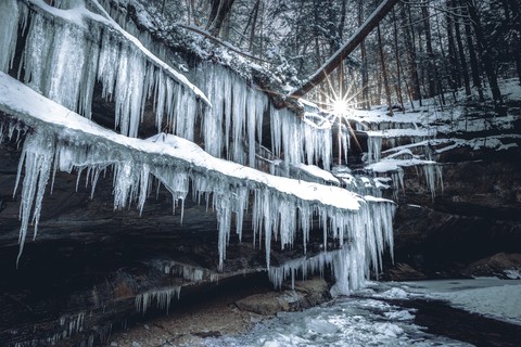 frost, stalactite achtergronden