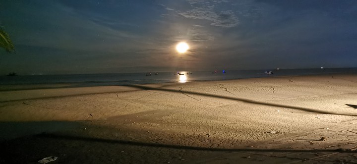 Moon on the beach