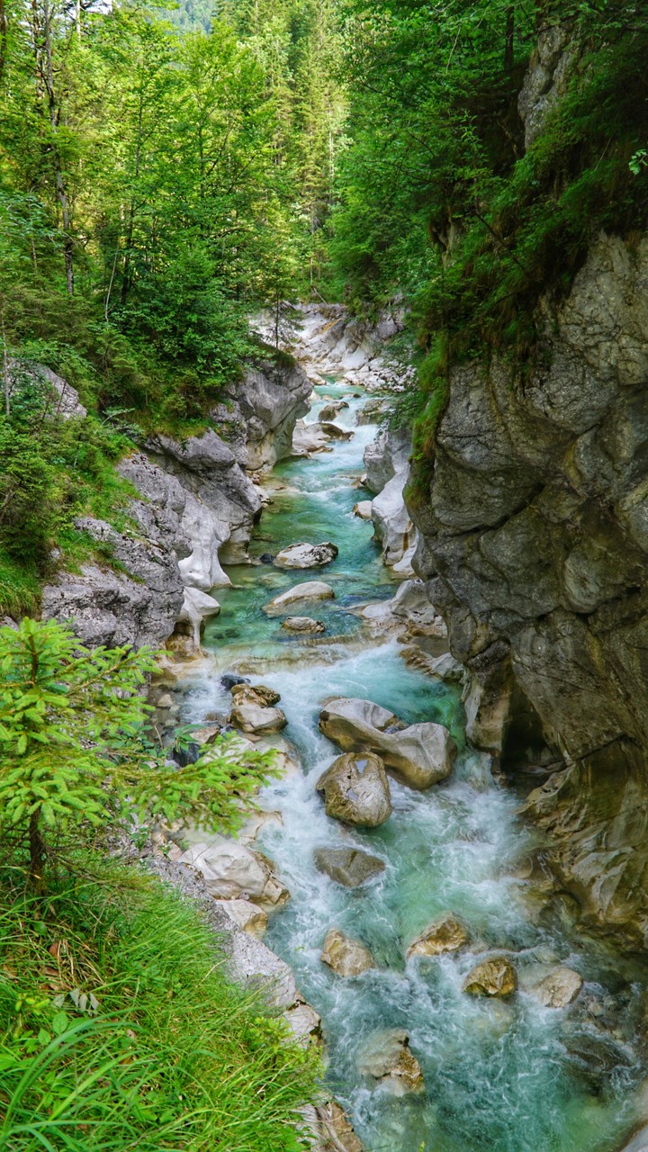 beautiful river flowing through a gorge