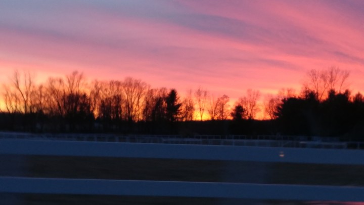 sunset at the farm