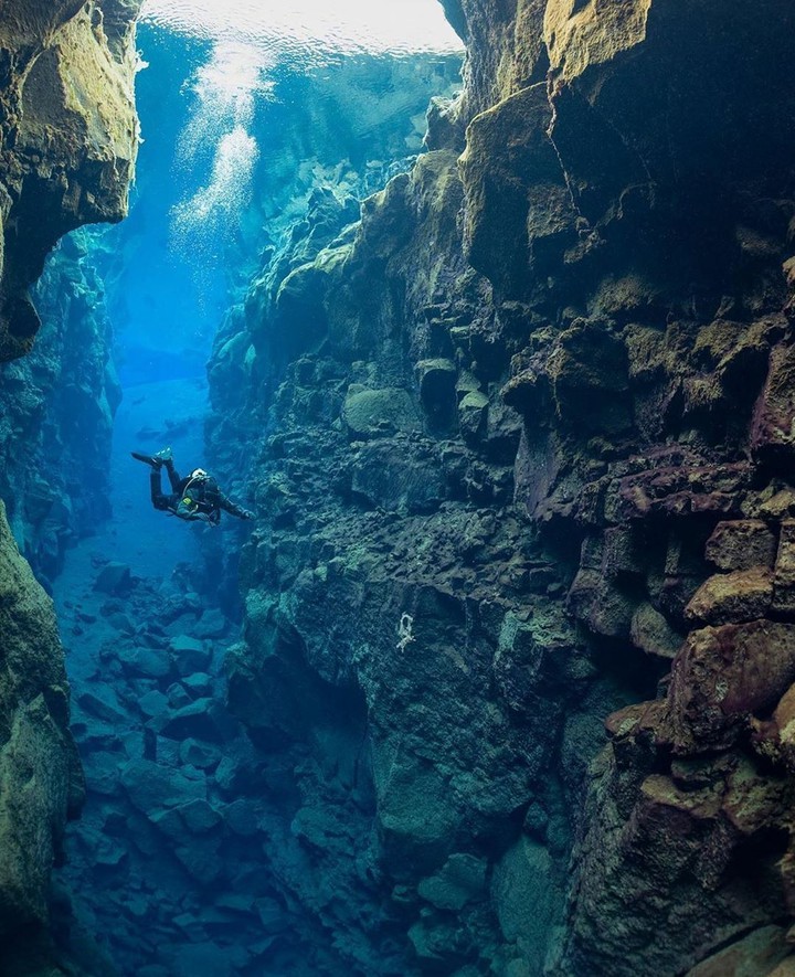 under water